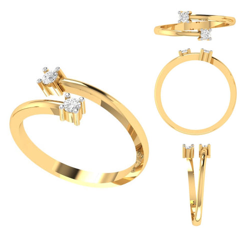 Bella Simple Crossover Diamond Engagement Ring